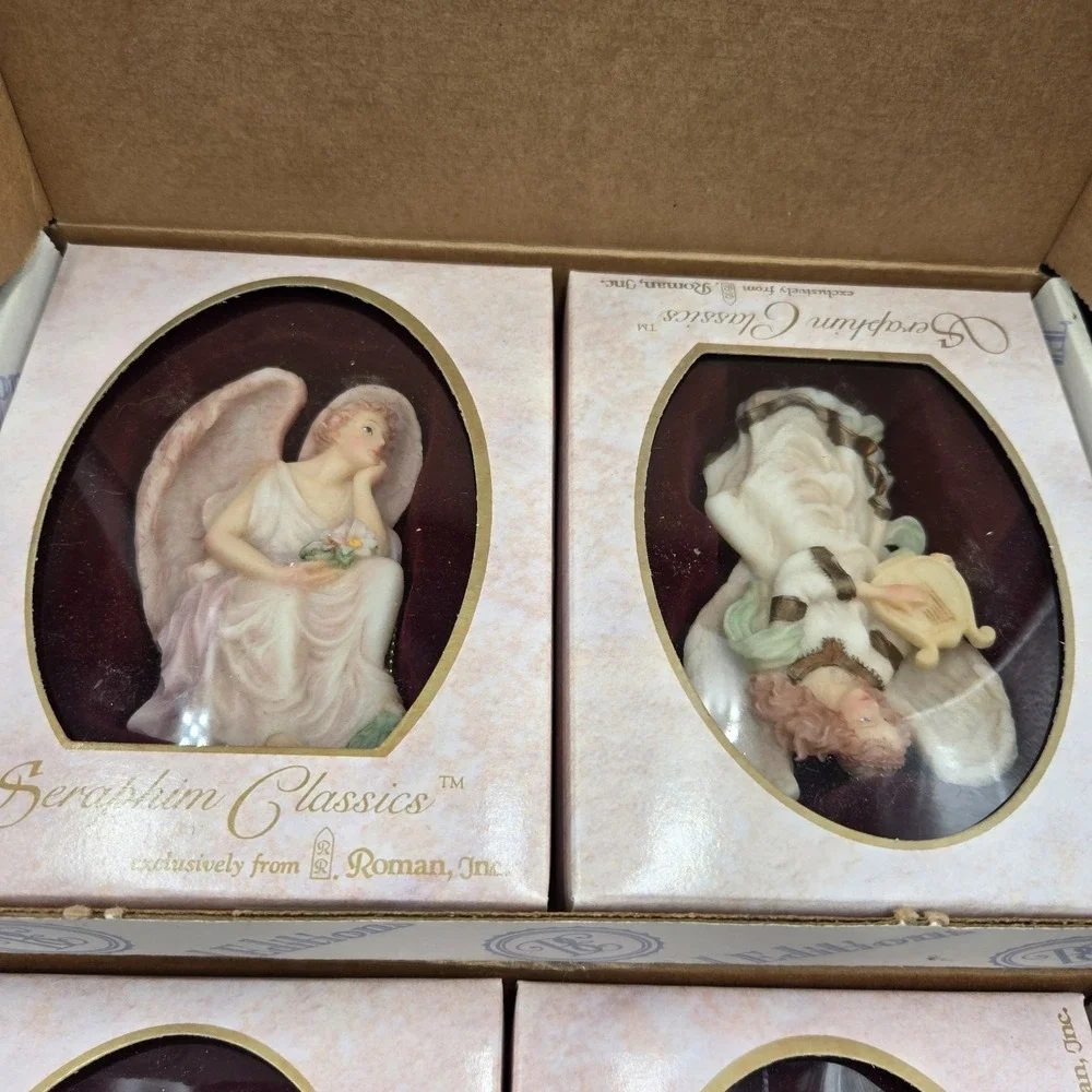 Lot Of 9 Seraphim Classics Angel Ornament Roman Inc New Old Stock In Orig Boxes